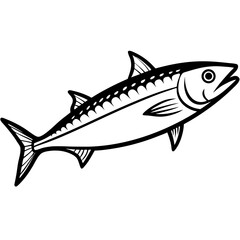 King Mackerel line art vector