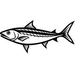 King Mackerel line art vector