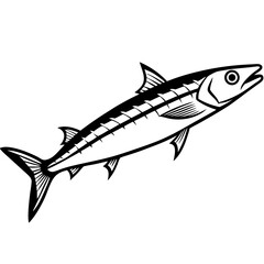 King Mackerel line art vector