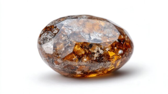 Zircon pebble isolated on white background