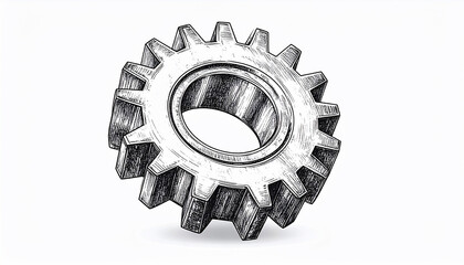 Gear Wheel Sketch Illustration
