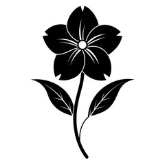 Balloon Flower vector clean black silhouette design white background