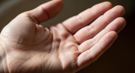 Small business saturday promotion concept with open hand gesture for community support