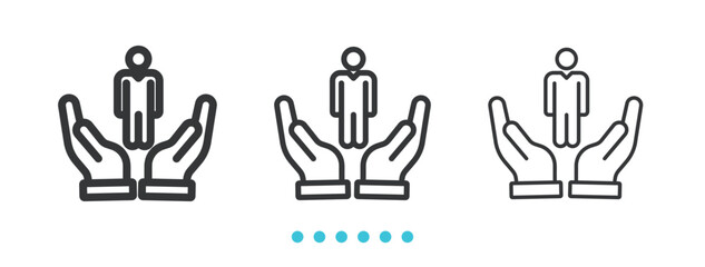 Self-insurance icon. Thin line icon vector