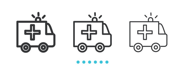 Ambulance icon. Thin line icon vector