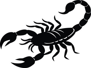 Isolated scorpion silhouette. Dangerous wildlife creature vector graphic