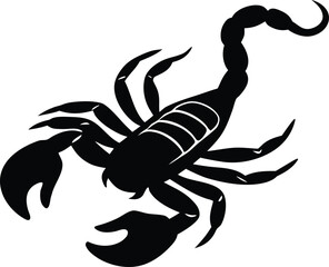 Scorpion silhouette vector icon. Poisonous arachnid animal symbol