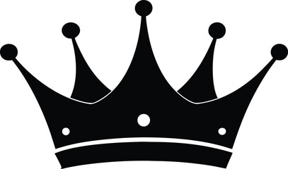 Royal crown silhouette. King and queen luxury symbol vector