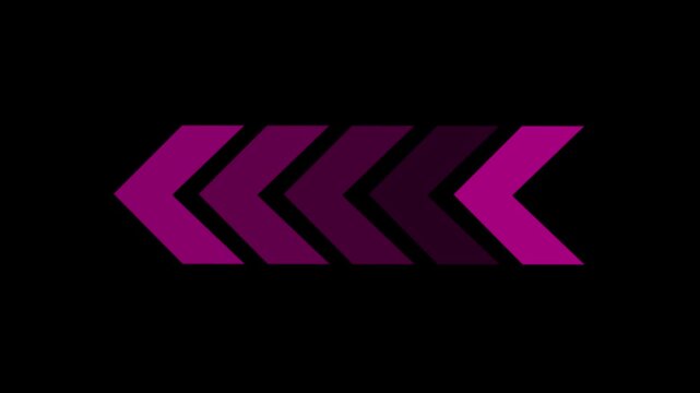 Pink left Directional Arrow Loop Animation | Blinking Swipe left  Navigation Overlay.