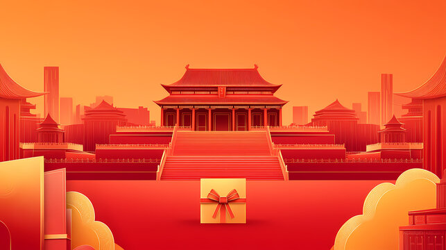 Chinese National Day Celebration Gift Giving - Powered by Adobe