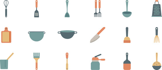 Flat Design Kitchen Utensils and Cooking Tools Collection