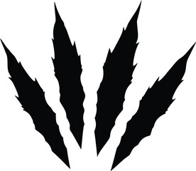 Vector animal claw mark. Monster scratches silhouette graphic