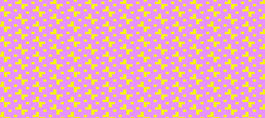 A vibrant abstract background featuring a seamless grid of yellow plus shapes on a purple field. Energetic, modern, and versatile for design, branding, or digital content.