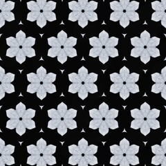 Repetitive Floral Motif Featuring Delicate Blossoms Against a Dark Backdrop Ideal for Modern Design and Decor