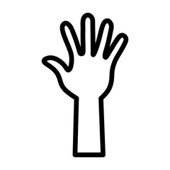 Raised Hand Vector Line Icon Design
