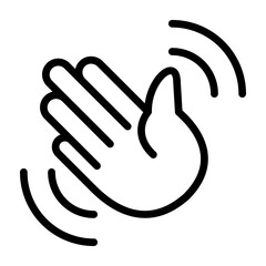 Waving Hand Vector Line Icon Design