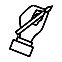 Writing Hand Vector Line Icon Design
