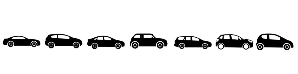 Car vector icon set. Automobile illustration sign collection. auto symbol. vehicle logo.