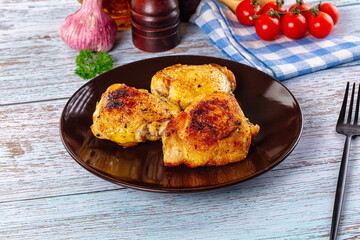 Roasted chicken thighs with spices