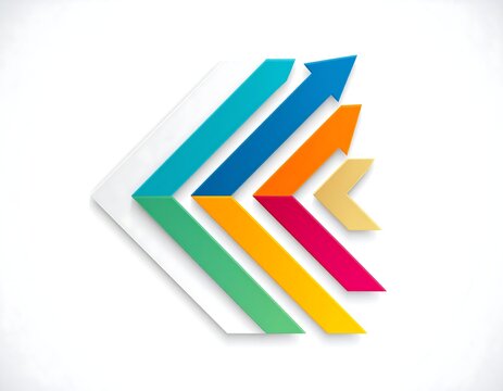 A vibrant infographic featuring ascending arrows, in a modern design - Powered by Adobe