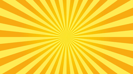 Orange sun ray background. Shine summer sunburst in retro design. Template for poster or banner.