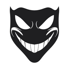 Evil Smiling Mask &ndash; Dark Horror Face Illustration