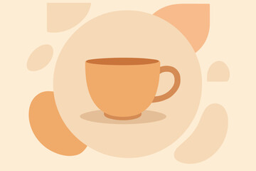 Obraz premium Illustration abstract vector soft cup center surrounded flat circle shapes minimalist