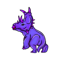 Cute Monster Rhino Cartoon Art