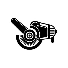 Illustration of an angle grinder tool on transparent background silhouette
