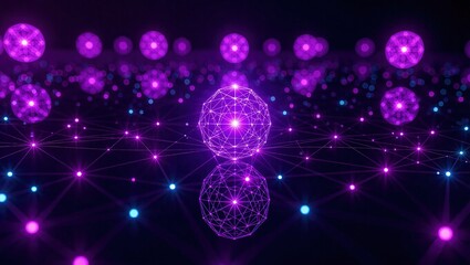 Abstract Purple Orbs - A Mesmerizing Display of Light and Reflection.