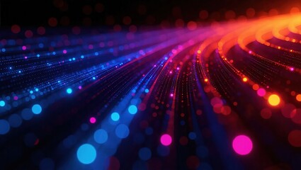 Abstract Swirl of Blue and Red Lights.