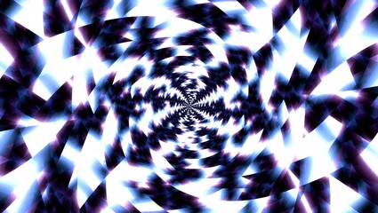 Abstract Swirling Vortex of Glowing Geometric Shapes.