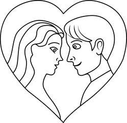 Continuous one line drawing of a heart symbol, isolated vector art