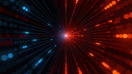 Abstract tunnel of light and energy, futuristic digital art.