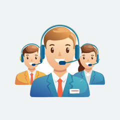 Fototapeta premium Customer Service Team Ready to Assist You.