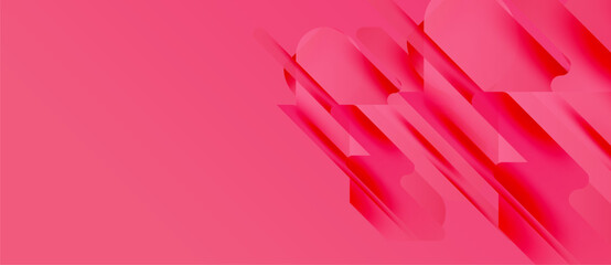 Abstract pink design. Layered shapes create dynamic visual effect. Minimalist composition, modern aesthetic, vibrant color palette.