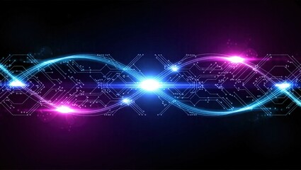 Futuristic DNA Helix - A Technological Exploration of Genetic Code.