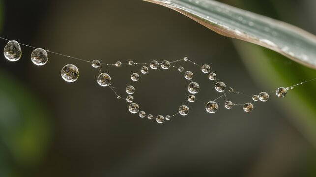 radial. Dew drops in a circular pattern along delicate spider web threads. wildlife magazines, conservation campaigns, designed for wildlife conservation campaigns, supports conservation.
