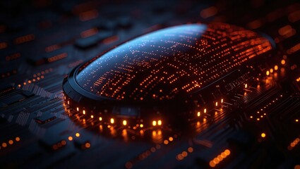 Futuristic Microchip - Advanced Technology and Digital Innovation.
