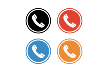 Four colored phone icons for quick contact and communication