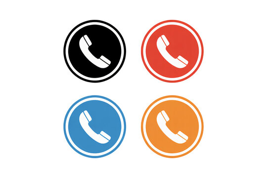 Four colored phone icons for quick contact and communication