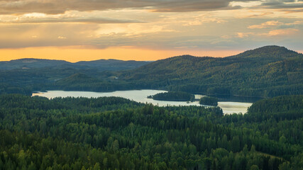 landscape with mountains and lake