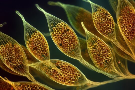 Microscopic image of diatoms