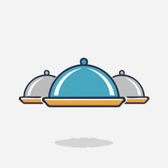 Obraz premium Three Food Covers - Culinary Presentation and Service.