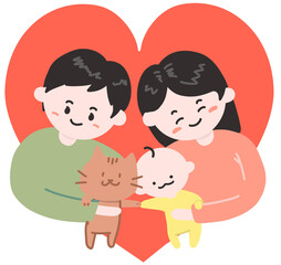 가족 사랑 반려동물 고양이