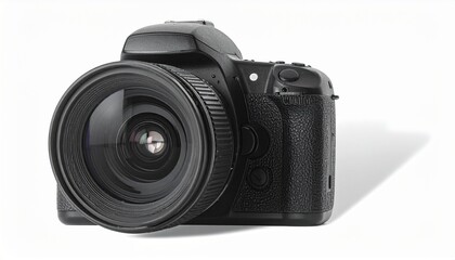 Fototapeta premium big professional modern photo camera, png file of isolated cutout object with shado 