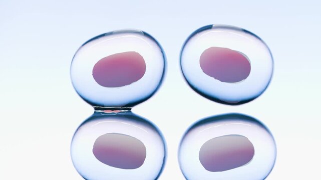 Human Cell division, cells molecules reproduction, cell proliferation mitosis and reproduction, Dividing and Multiplying Cells, cells under a microscope 3d render