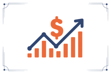Financial growth chart with dollar symbol and upward arrow