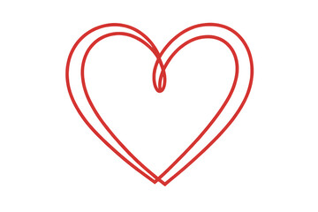 Elegant red heart outline design for love and romance themes
