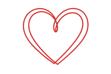 Elegant red heart outline design for love and romance themes
